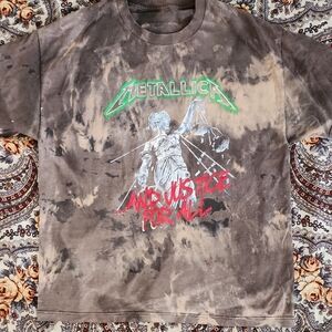 Metallica Brown Tie-Dye Graphic Tee